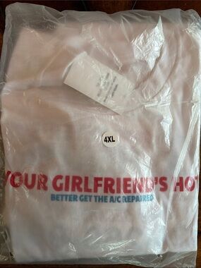 New Open 925 Men’s Size 4xl White Graphic Tee Your Girlfriend’s Hot T-Shirt